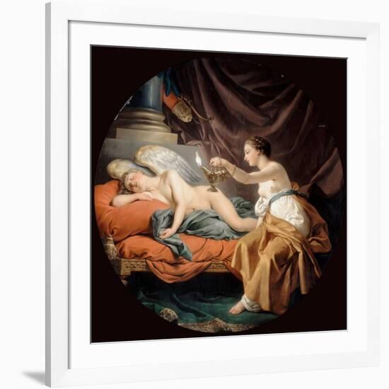 Psyche Surprising Sleeping Cupid-Louis-Jean-François Lagrenée-Framed Giclee Print