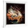 Psyche Surprising Sleeping Cupid-Louis-Jean-François Lagrenée-Framed Giclee Print