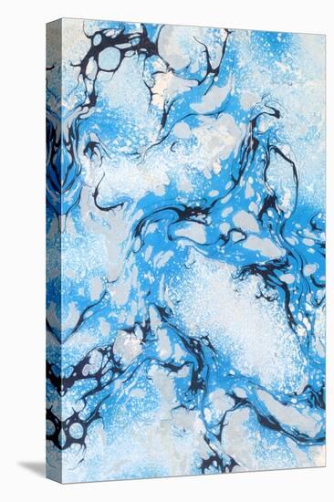 Psychedelic Blue Swirls-null-Stretched Canvas