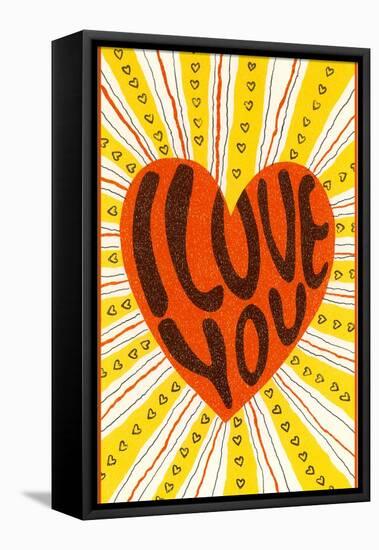 Psychedelic I Love You-null-Framed Stretched Canvas