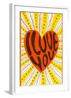 Psychedelic I Love You-null-Framed Art Print