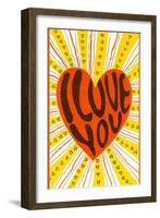 Psychedelic I Love You-null-Framed Art Print