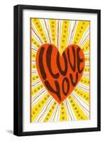 Psychedelic I Love You-null-Framed Art Print