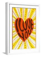 Psychedelic I Love You-null-Framed Art Print