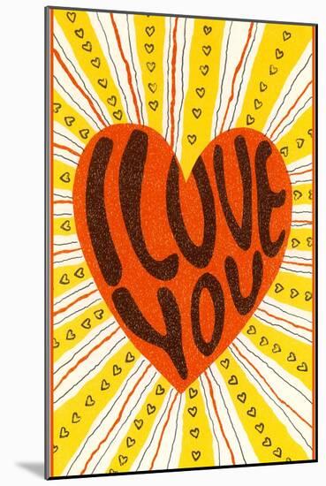 Psychedelic I Love You-null-Mounted Art Print