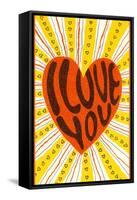 Psychedelic I Love You-null-Framed Stretched Canvas