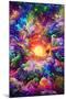 Psychedelic Jungle Sunset-null-Mounted Art Print