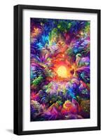 Psychedelic Jungle Sunset-null-Framed Art Print