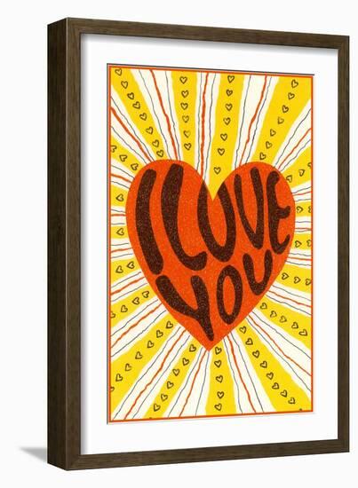 Psychedelic Love You Heart-null-Framed Art Print