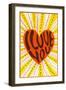 Psychedelic Love You Heart-null-Framed Art Print