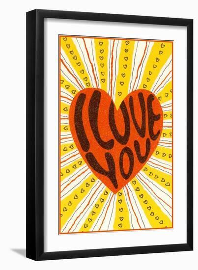 Psychedelic Love You Heart-null-Framed Art Print