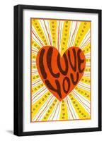 Psychedelic Love You Heart-null-Framed Art Print