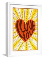 Psychedelic Love You Heart-null-Framed Art Print