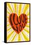 Psychedelic Love You Heart-null-Framed Stretched Canvas