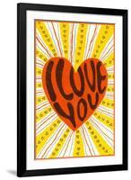 Psychedelic Love You Heart-null-Framed Art Print