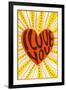 Psychedelic Love You Heart-null-Framed Art Print