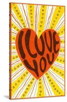 Psychedelic Love You Heart-null-Stretched Canvas