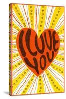 Psychedelic Love You Heart-null-Stretched Canvas