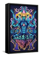 Psychedelic Meditating God-FlyLand Designs-Framed Stretched Canvas