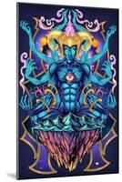 Psychedelic Meditating God-FlyLand Designs-Mounted Giclee Print