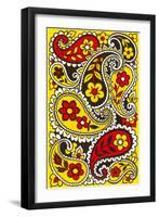 Psychedelic Paisleys, Yellow and Red-null-Framed Art Print