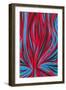 Psychedelic Pattern of Red and Blue-null-Framed Art Print