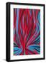 Psychedelic Pattern of Red and Blue-null-Framed Art Print
