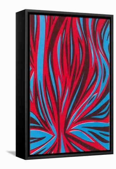 Psychedelic Pattern of Red and Blue-null-Framed Stretched Canvas