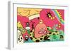 Psychedelic Postcard-osov-Framed Art Print