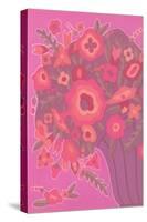 Psychedelic Red and Pink Flowers-null-Stretched Canvas