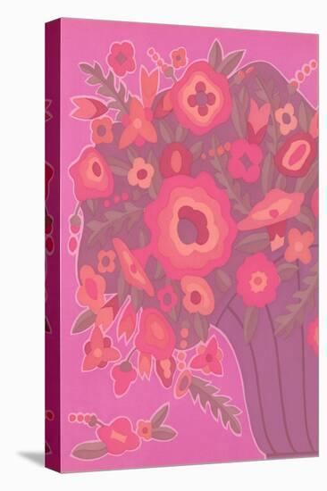 Psychedelic Red and Pink Flowers-null-Stretched Canvas