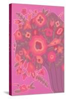 Psychedelic Red and Pink Flowers-null-Stretched Canvas