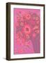 Psychedelic Red and Pink Flowers-null-Framed Art Print