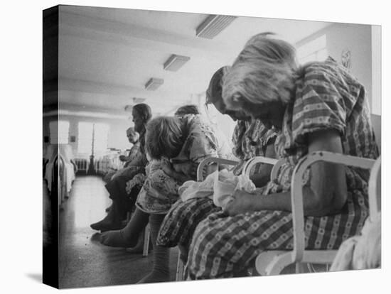Psychiatric Patients in a Hospital Ward-Carl Mydans-Stretched Canvas