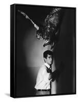 PSYCHO, 1960 directed by ALFRED HITCHCOCK Anthony Perkins (b/w photo)-null-Framed Stretched Canvas