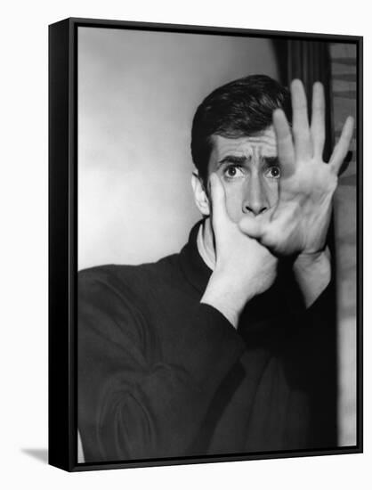 PSYCHO, 1960 directed by ALFRED HITCHCOCK Anthony Perkins (b/w photo)-null-Framed Stretched Canvas