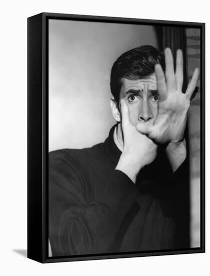 PSYCHO, 1960 directed by ALFRED HITCHCOCK Anthony Perkins (b/w photo)-null-Framed Stretched Canvas
