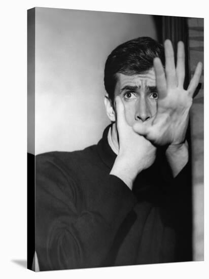 PSYCHO, 1960 directed by ALFRED HITCHCOCK Anthony Perkins (b/w photo)-null-Stretched Canvas