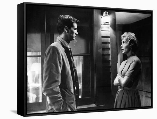 PSYCHO, 1960 directed by ALFRED HITCHCOCK Anthony Perkins / Janet Leigh (b/w photo)-null-Framed Stretched Canvas