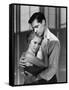 PSYCHO, 1960 directed by ALFRED HITCHCOCK Janet Leigh / John Gavin (b/w photo)-null-Framed Stretched Canvas