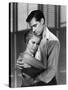 PSYCHO, 1960 directed by ALFRED HITCHCOCK Janet Leigh / John Gavin (b/w photo)-null-Stretched Canvas