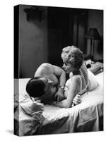 PSYCHO, 1960 directed by ALFRED HITCHCOCK John Gavin / Janet Leigh (b/w photo)-null-Stretched Canvas
