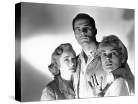 PSYCHO, 1960 directed by ALFRED HITCHCOCK Vera Miles, John Gavin and Janet Leigh (b/w photo)-null-Stretched Canvas