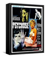 Psycho, (aka Psychose), Belgian Poster Art, 1960-null-Framed Stretched Canvas