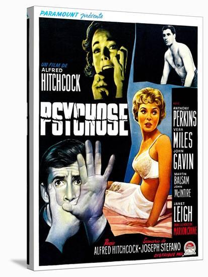 Psycho, (aka Psychose), Belgian Poster Art, 1960-null-Stretched Canvas