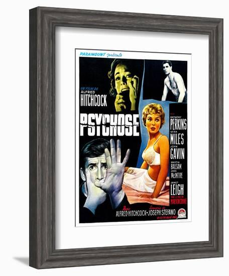 Psycho, (aka Psychose), Belgian Poster Art, 1960-null-Framed Art Print