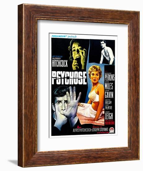 Psycho, (aka Psychose), Belgian Poster Art, 1960-null-Framed Art Print