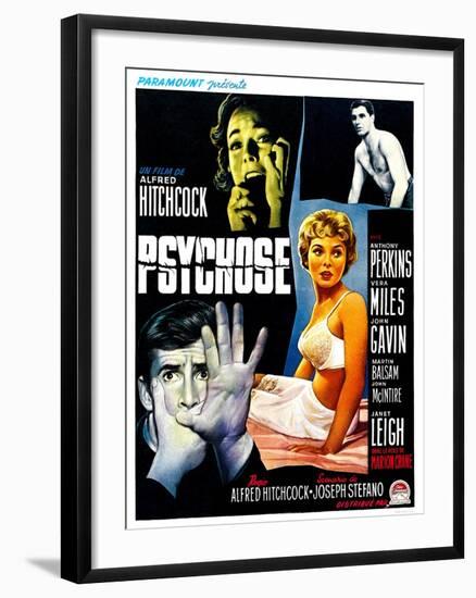 Psycho, (aka Psychose), Belgian Poster Art, 1960-null-Framed Art Print