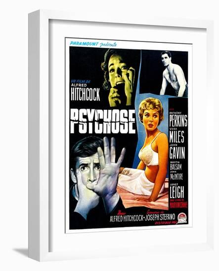 Psycho, (aka Psychose), Belgian Poster Art, 1960-null-Framed Art Print