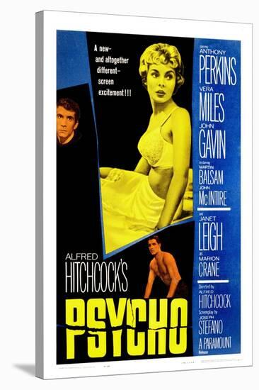 Psycho, Anthony Perkins, Janet Leigh, John Gavin, 1960-null-Stretched Canvas